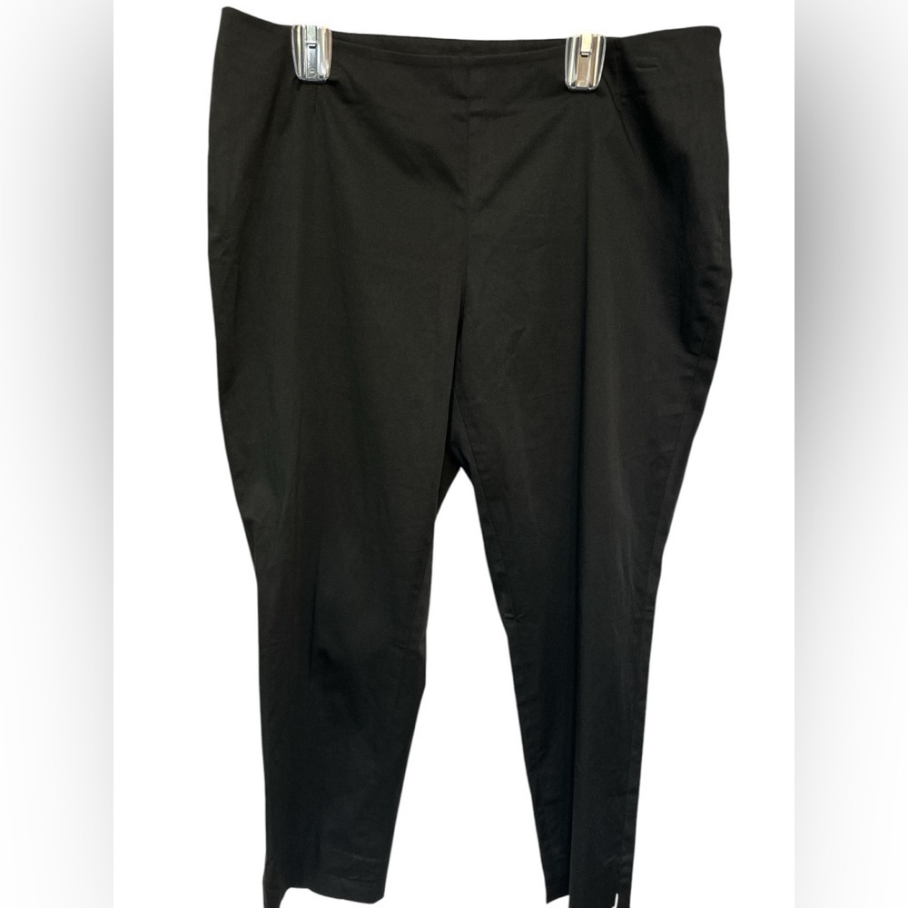Lafayette 148 Womens Sz 16 Stanton Pant Black Straight Leg Stretch Cotton